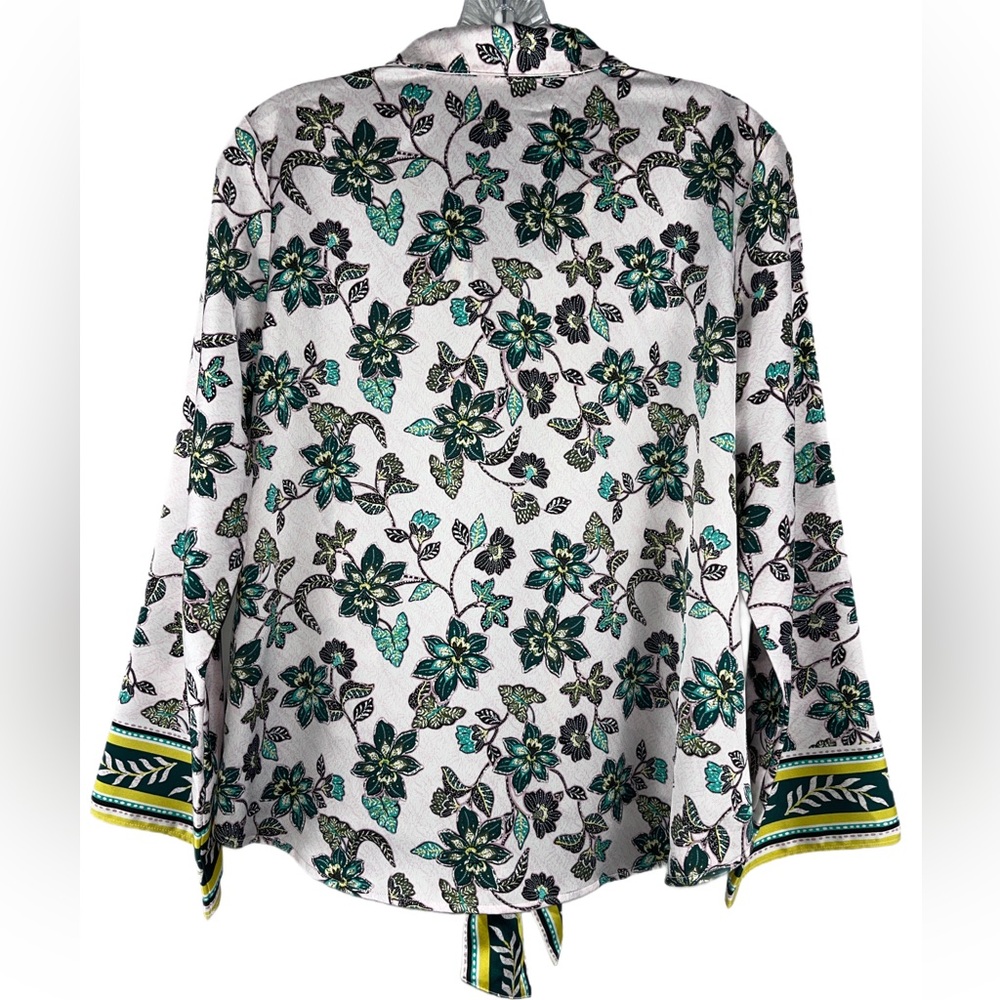 LOFT Floral 3/4 Sleeve Blouse with Front Tie Detail | NWT | MP - Picture 2 of 7